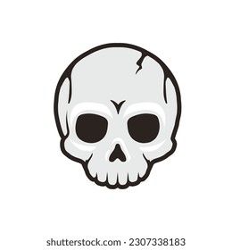 Skull head simple vector illustration
