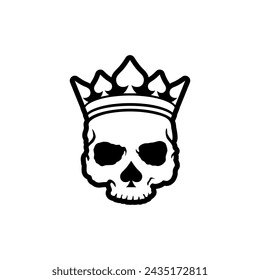Skull Head with spades Crown Illustrations Logo Design