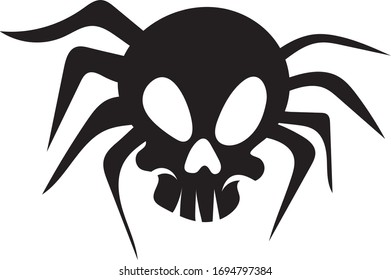 Cabeza de cráneo con patas de araña