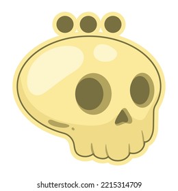 icono de estilo retro de la etiqueta de la cabeza del cráneo