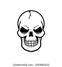 Skull Head Template Black And White