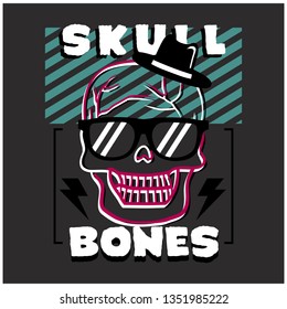 SKULL HEAD typography design,vector illustration