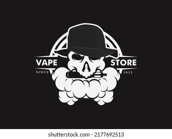 Skull Head Vape Logo, Skull Logo, Vape Logo, Vapor Logo