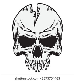 Skull Head vector art and illustration