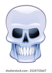 Skull head vector cartoon illustration isolated on white background
