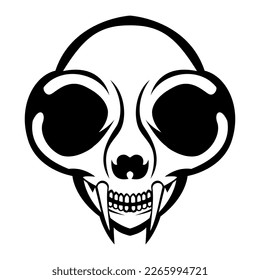 Skull Head Vector design black and white isolated background