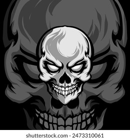 Skull head vector design illustration