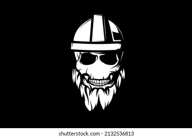 Skull head vector design template illustration skeleton Skull Black And White Engraving Illustration Vector