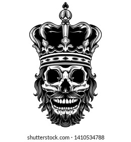 Skull Crown King Dead Skull Tattoo Stock Vector (Royalty Free) 317865254