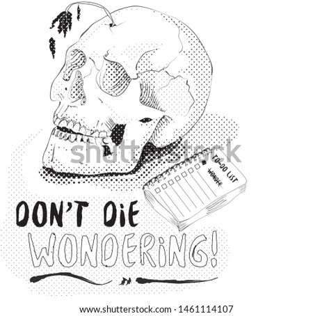 skull head vector halftone death