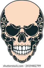a skull head vector illustration