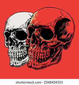 Skull head vector illustration art