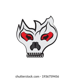 Skull head vector illustration , Isolated on white
