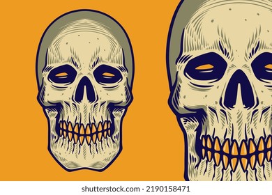 skull head vector illustration object