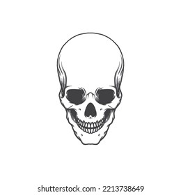 Skull Head Vector Illustration. Perfect for T-Shirt and Poster Designs