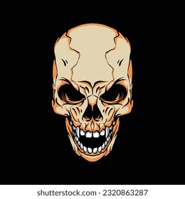 Skull Head Vector Illustration Vintage Style