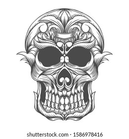 skull head vector illustration for your company or brand