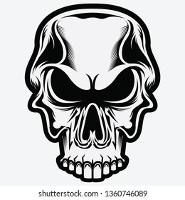 Skull Head Vector Illustrations - Scary Vector Illustrations 