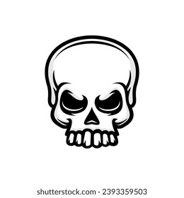 Skull head vector on white background 