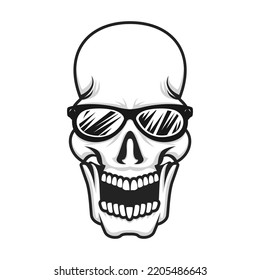 skull head vector using glasses