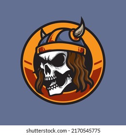 Skull Head Viking Mascot Logo