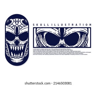 skull head vintage design illustration.