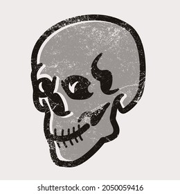 skull head vintage design, perfect for logo, icon, print and etc