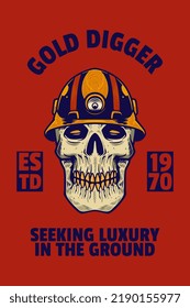 skull head wear helmet card poster vector illustration