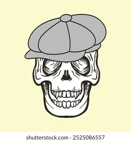 Skull Head Wearing classic cap