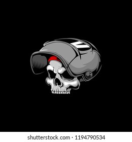 skull head with welding helmet vector