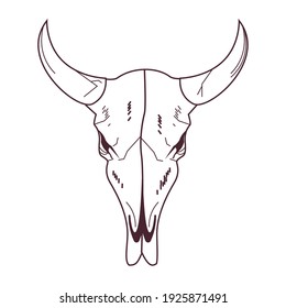 Skull Head Of Wild Bull Icon Vector Illustration Design