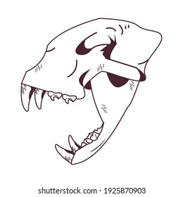 skull head of wild tiger icon vector illustration design