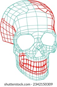 skull head wireframe polygonal vector