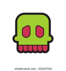 Skull Head Zombie Logo Design Template