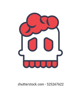 Skull Head Zombie Logo Design Template