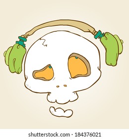 skull head-headphone