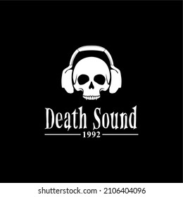 Skull Headphone Earphone Music Logo Design Inspiration