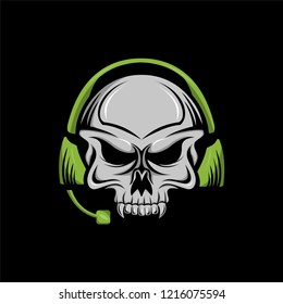 skull headphone head amazing design for your company or brand
