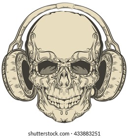 Skull Headphones Stock Vector (Royalty Free) 433883251 | Shutterstock