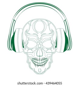 skull with headphones 