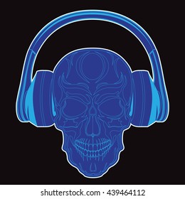 skull with headphones 