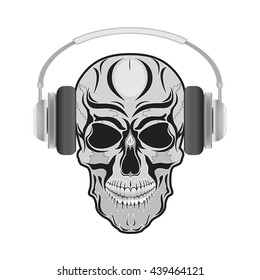 skull with headphones 