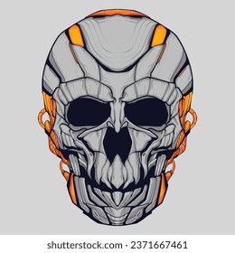 Skull headrobot me ha illustration vector