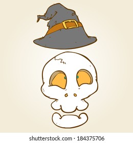 skull head-witch hat