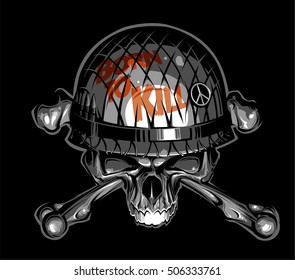 Skull In Helmet