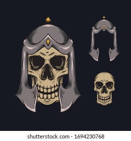 skull helmet art work design