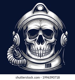 Skull helmet astronaut vector illustration for your company or brand