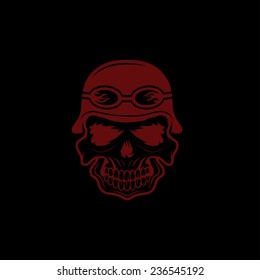 skull in helmet, biker theme vector design template