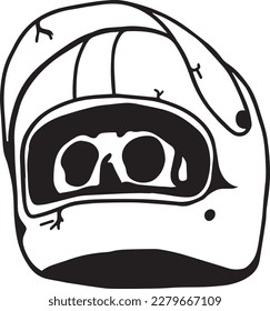 Skull Helmet in Black and White