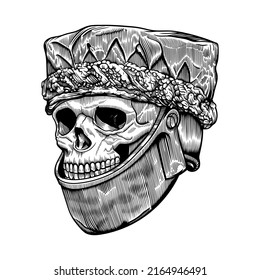 The skull in a helmet. Can be used as tattoo or a print for t-shirt